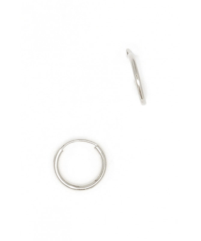 Boucles d'oreilles Or Blanc 375/1000 " Simplicité 12 mm"