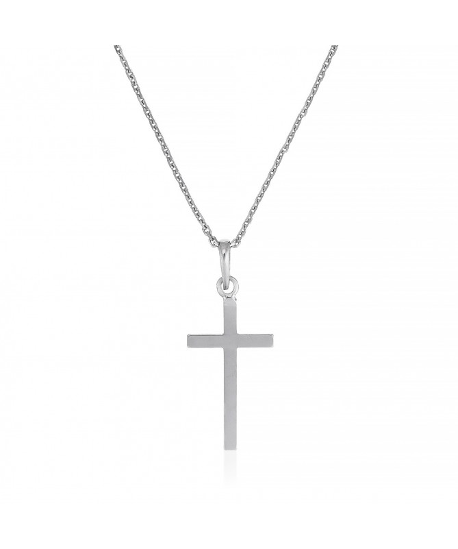 Pendentif "Croix Croyance" Or Blanc 375/1000