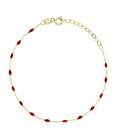 Bracelet Or Jaune 375/1000 " Amada Rouge"