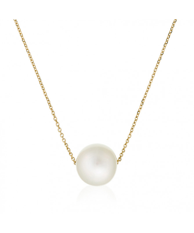 Collier Or Jaune 375/1000 "Single Pearl"