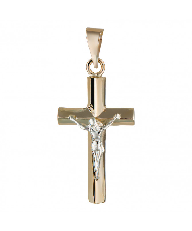 Pendentif Or Bicolore 375/1000 "Croix de Jésus"