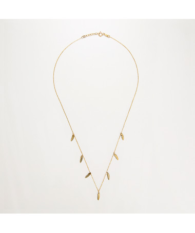 Collier "Plumes" Or jaune 375/1000
