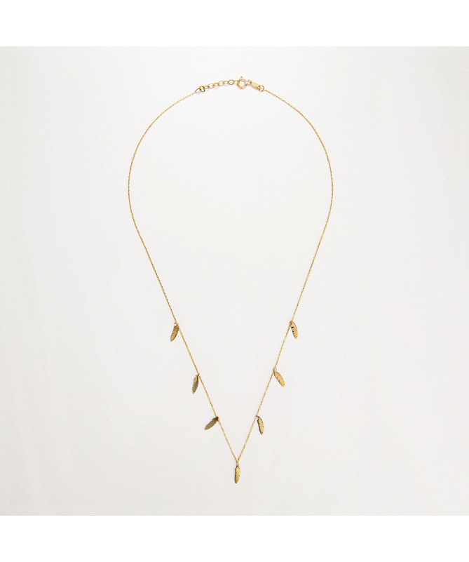 Collier "Plumes" Or jaune 375/1000