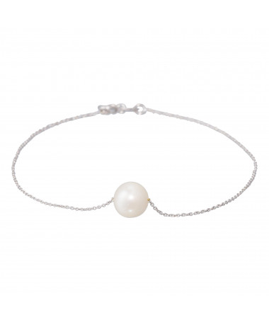 Bracelet "Single pearl" Or Blanc 375/1000