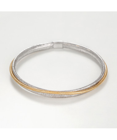 Bracelet "Matera" Or Bicolore Blanc 375/1000