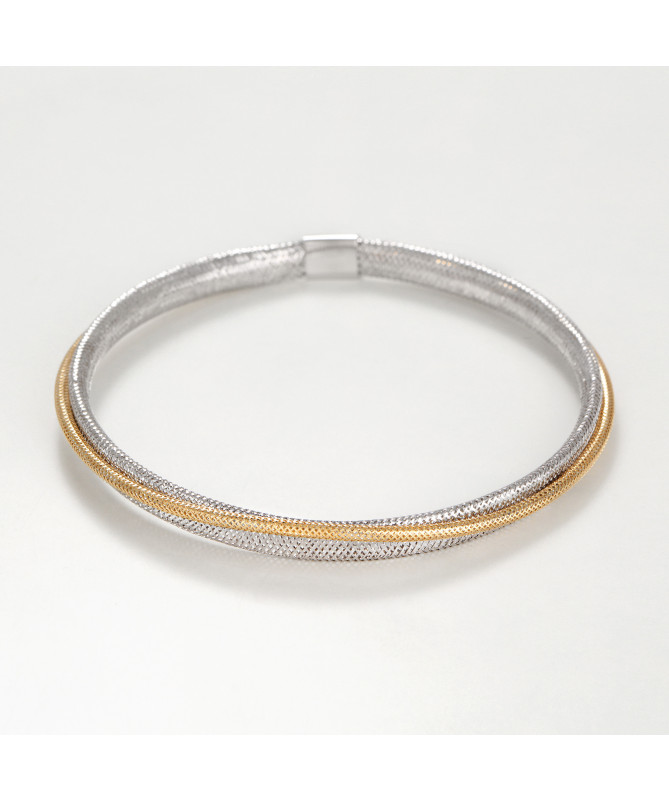 Bracelet "Matera" Or Bicolore Blanc 375/1000